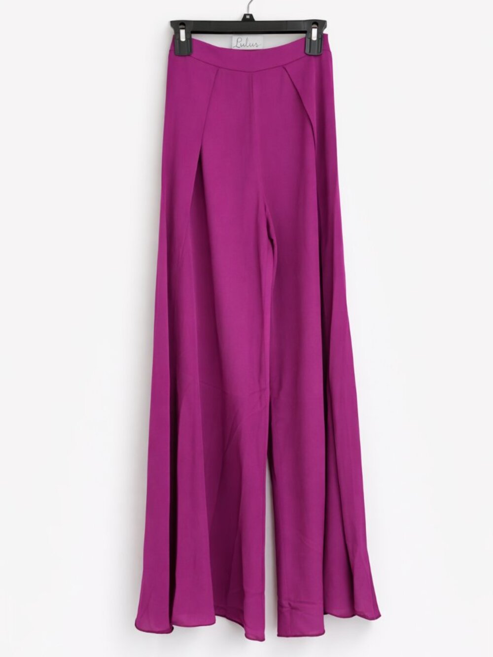 Lulus Magenta Wide Leg Pants High Rise Flowy Dress Pants XXS - Picture 2 of 5